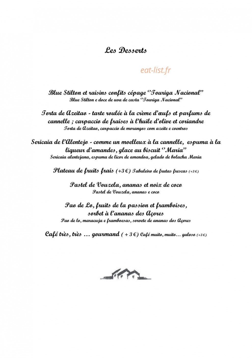 Restaurant Saudade — carte page 7