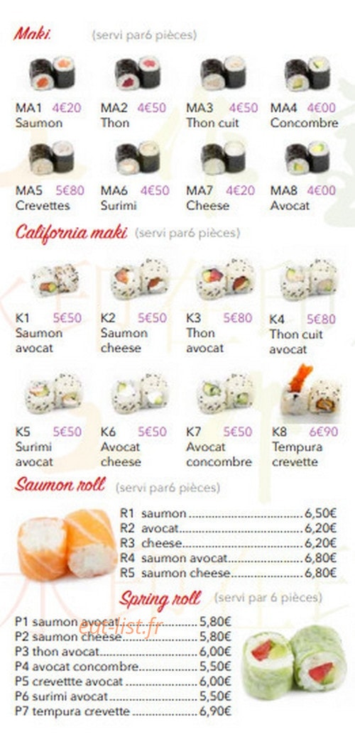 Simple eat — carte page 6