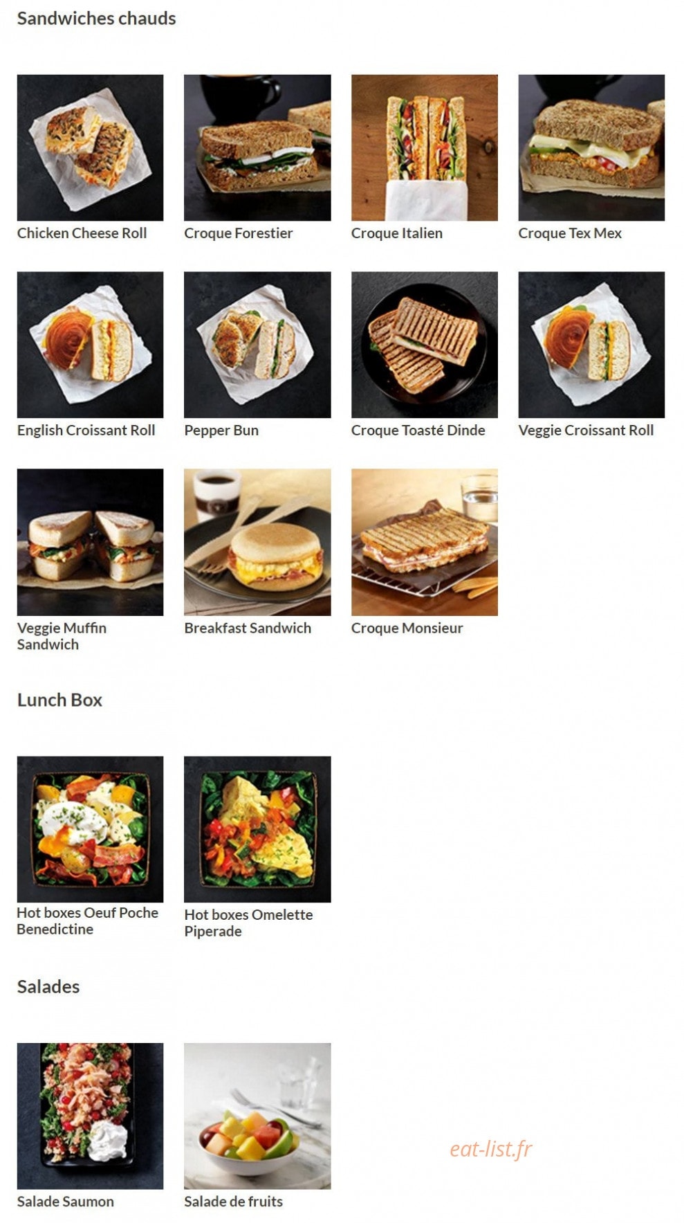 Starbucks coffee — carte page 4