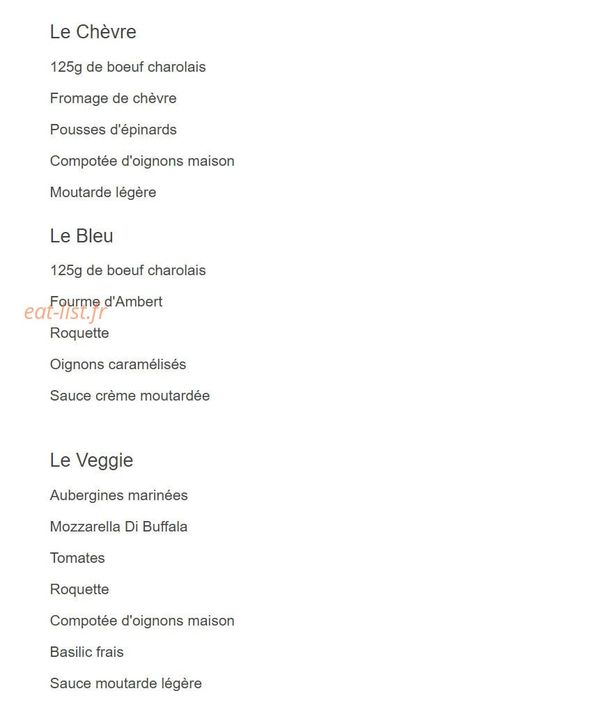 The Good Food — carte page 2