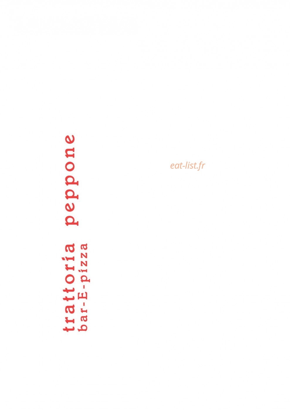 Trattoria peppone — carte page 1