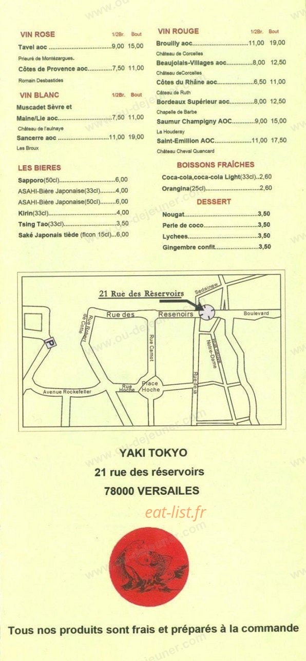 Yaki tokyo — carte page 6