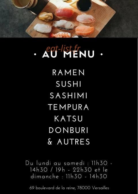 Yazu sushi — carte page 1