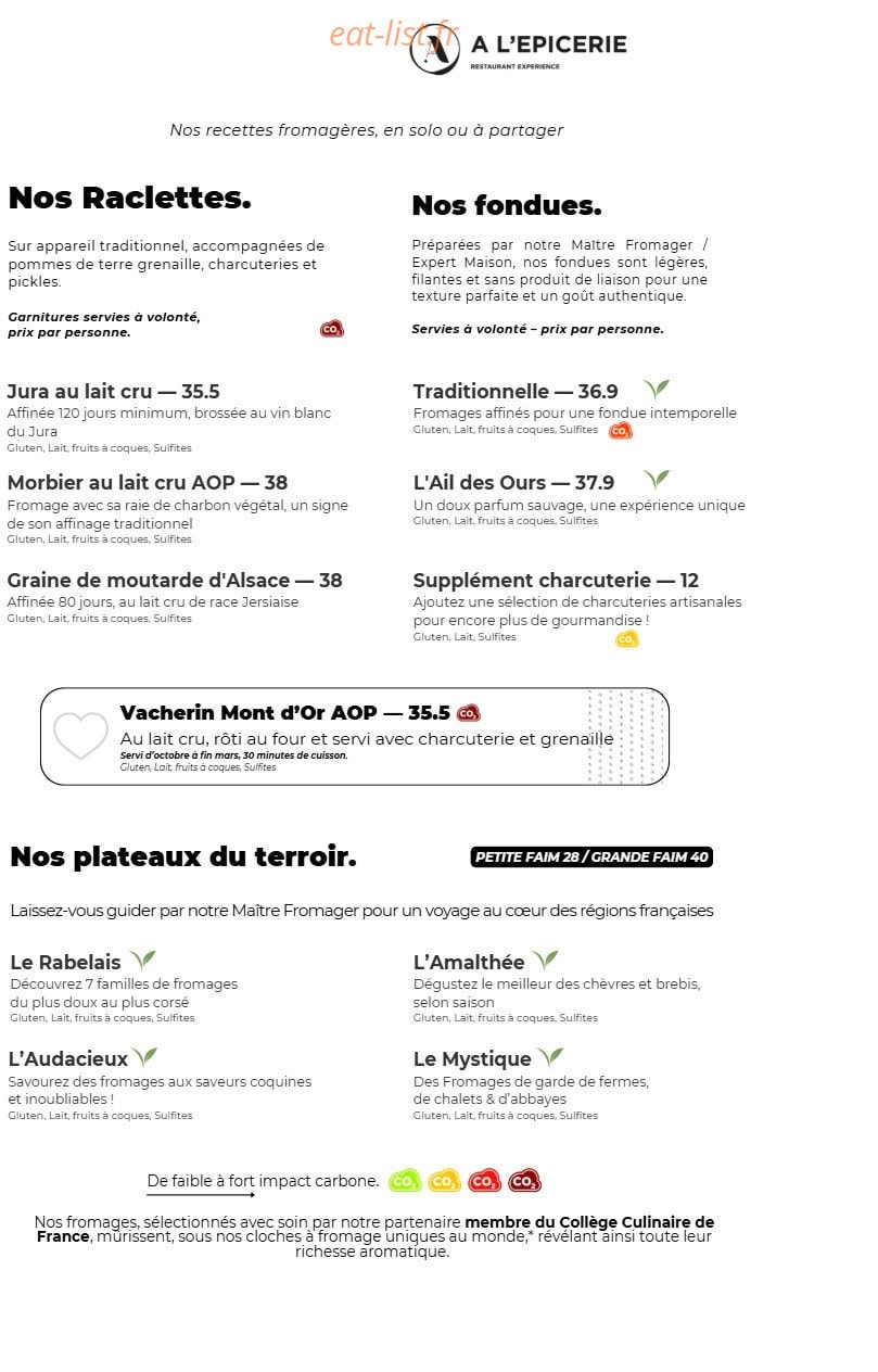 A l'Epicerie — carte page 5
