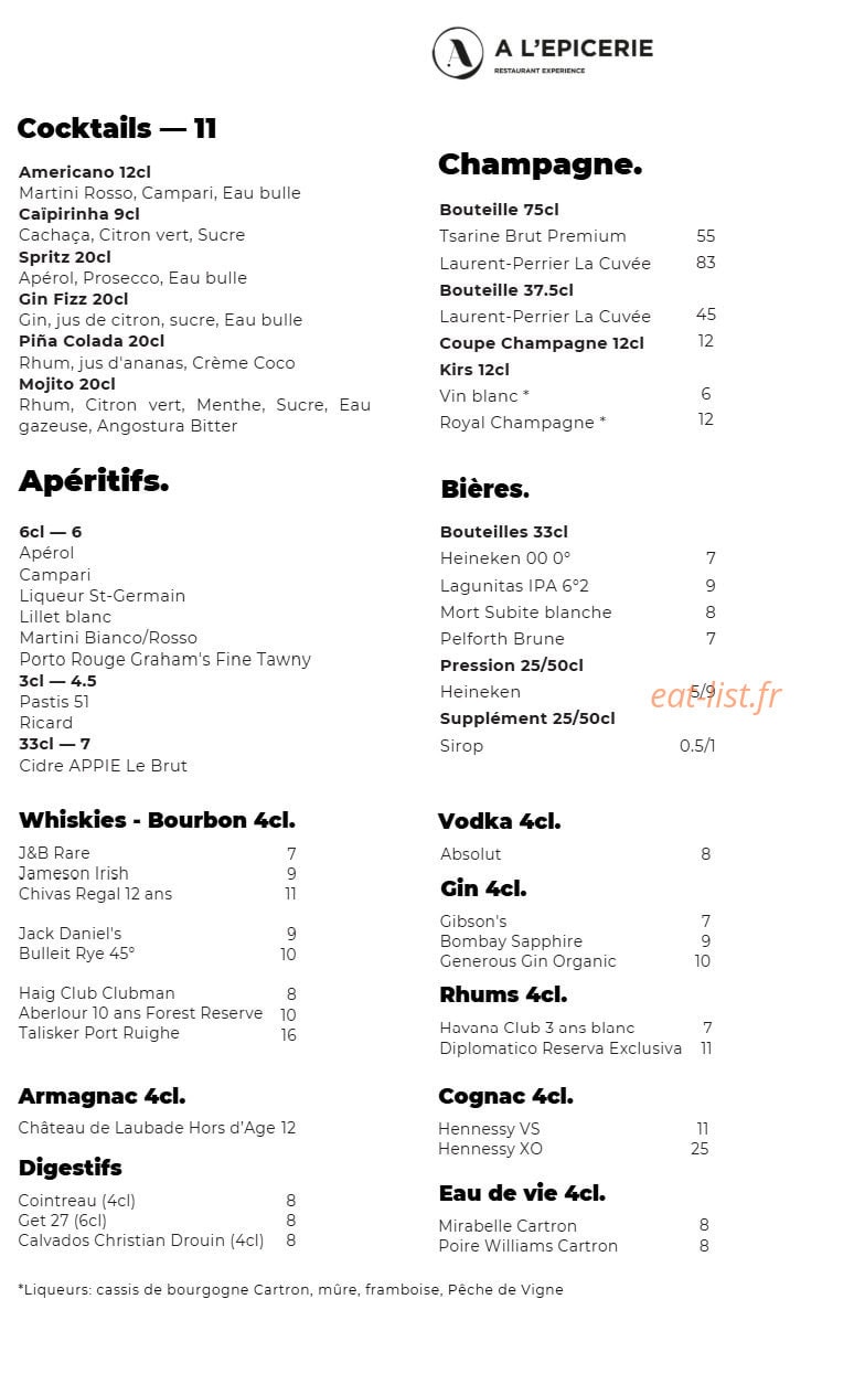 A l'Epicerie — carte page 7