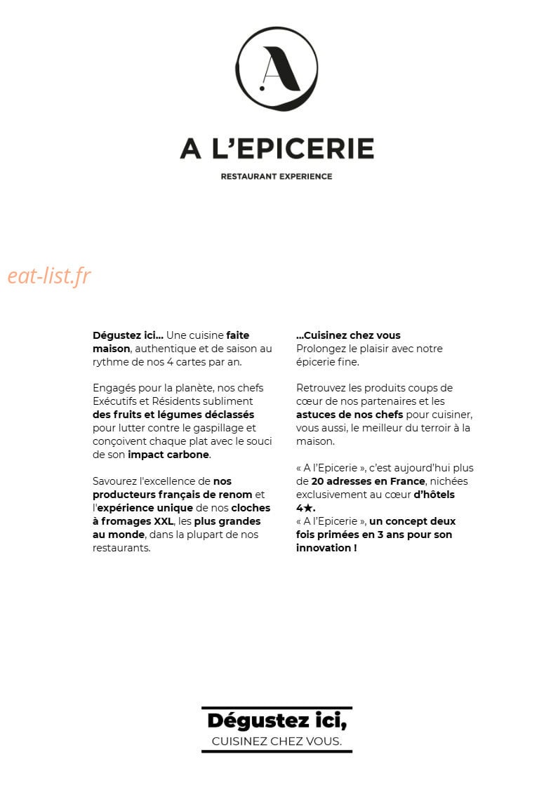 A l'Epicerie — carte page 2