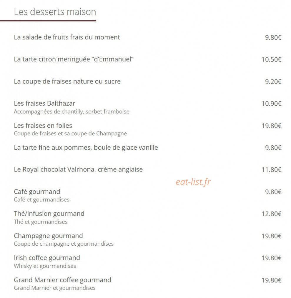 Balthazar — carte page 2