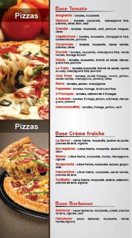 Club pizza — carte page 1