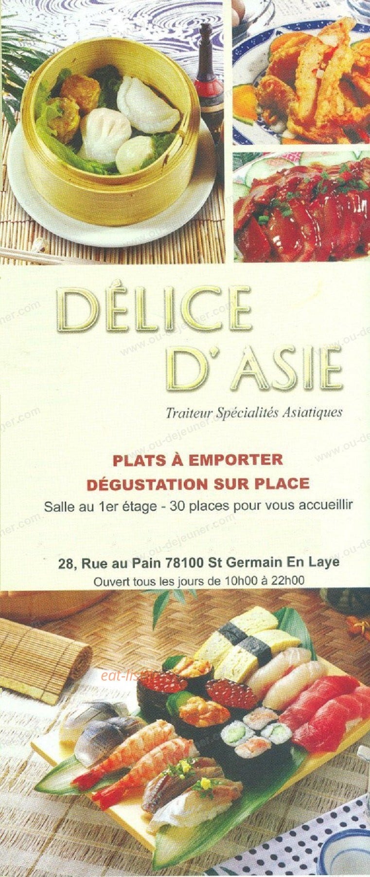 Délice d'asie — carte page 1