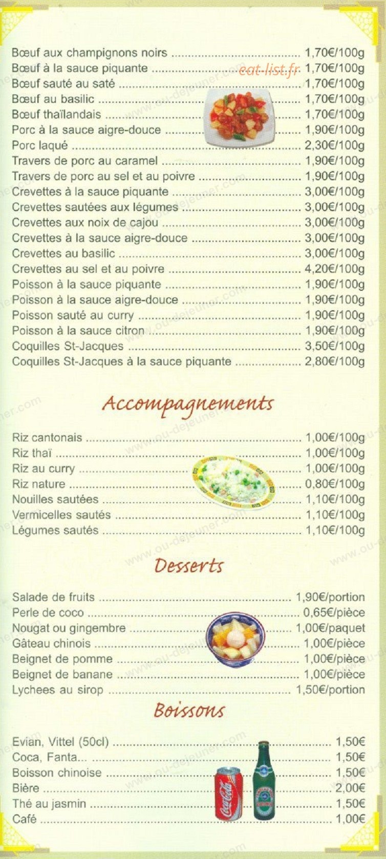Délice d'asie — carte page 3