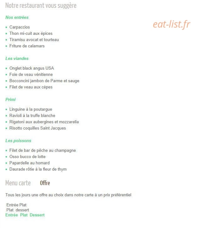 L'Osteria — carte page 1