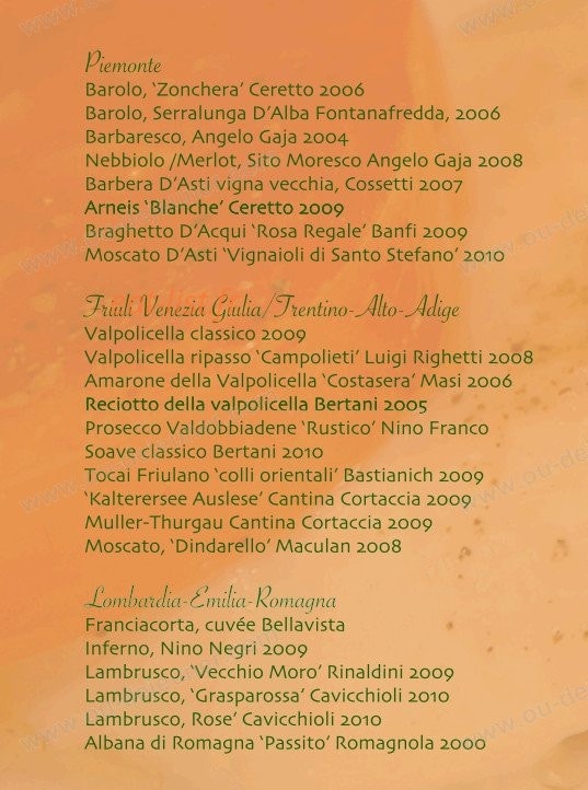 La Bottega — carte page 8