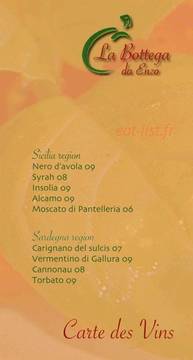 La Bottega — carte page 7