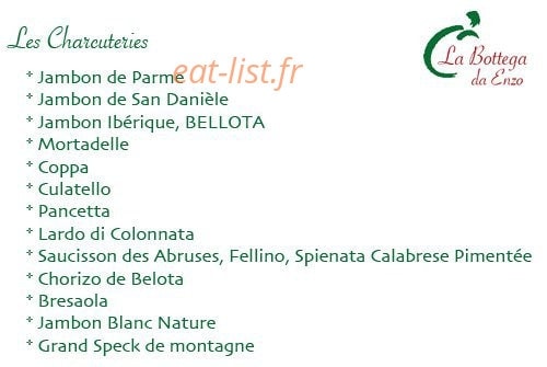 La Bottega — carte page 2