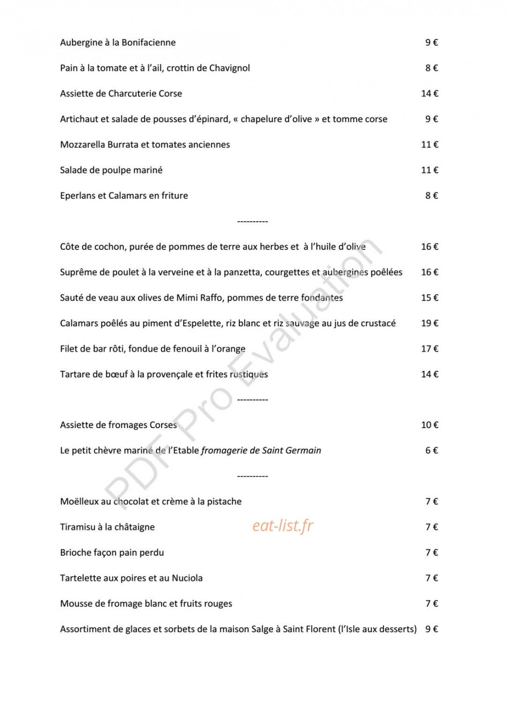 La cantine de marius — carte page 1