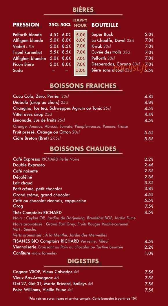 Le Bistrot De Paris — carte page 6