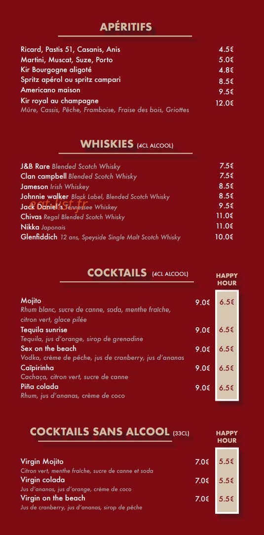 Le Bistrot De Paris — carte page 4