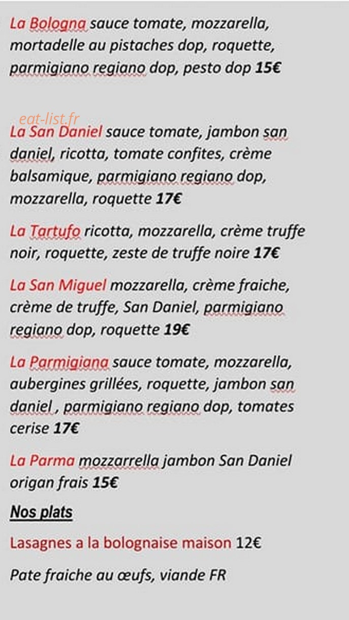 Le coin à Pizzas — carte page 3