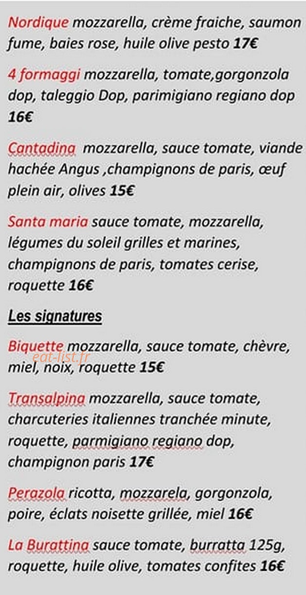 Le coin à Pizzas — carte page 2