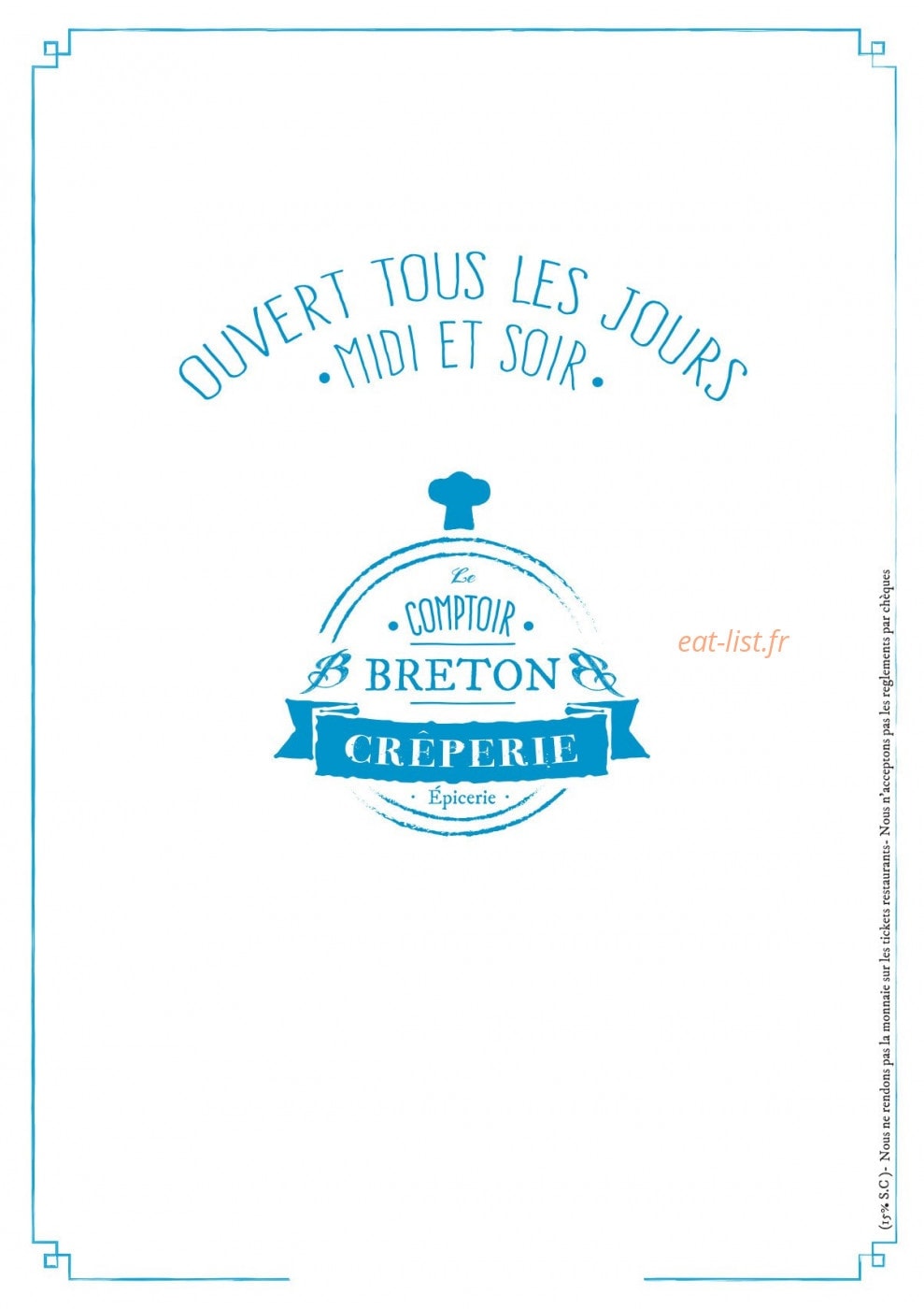 Le Comptoir Breto — carte page 1