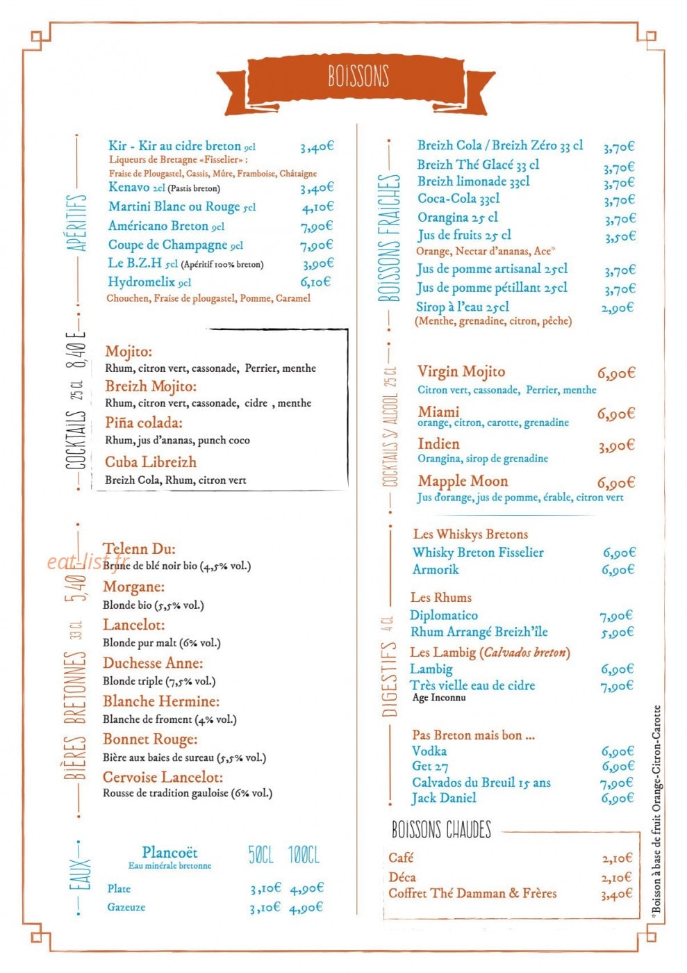 Le Comptoir Breto — carte page 6