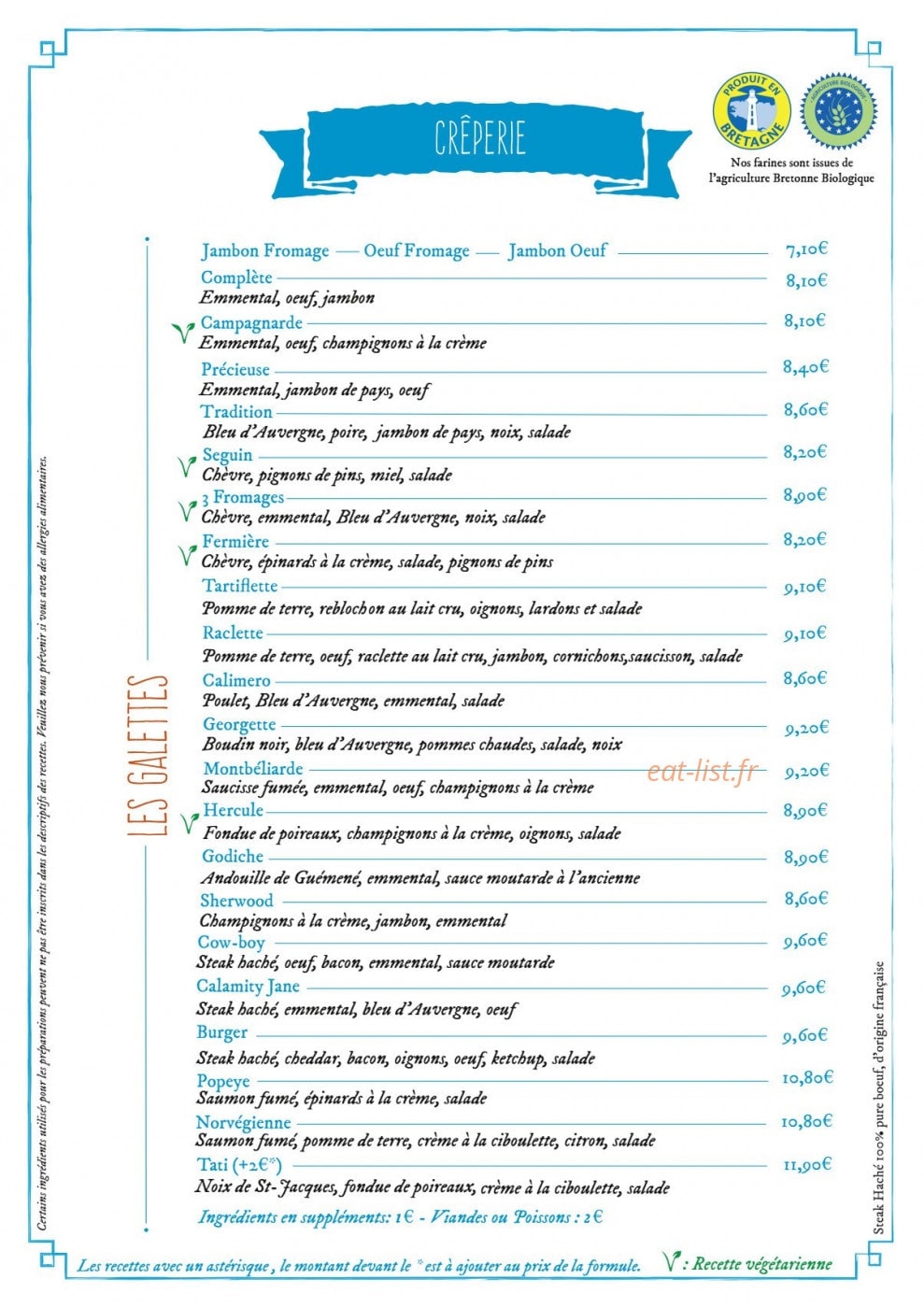 Le Comptoir Breto — carte page 2