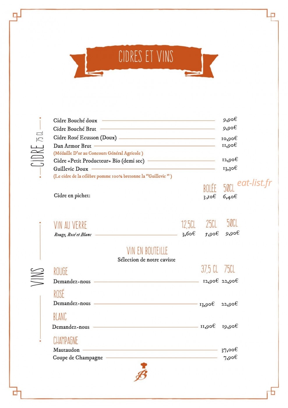 Le Comptoir Breto — carte page 4