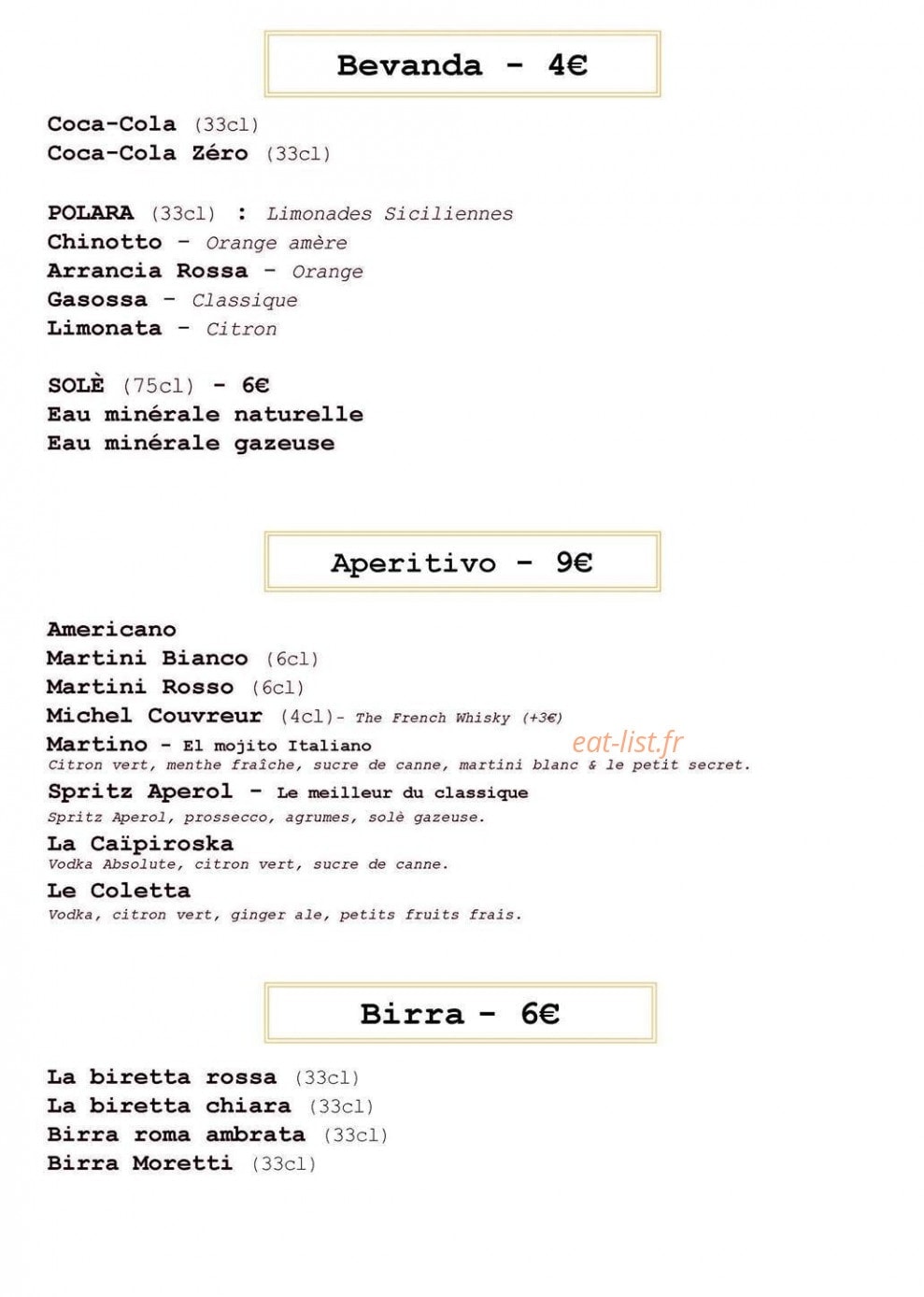 Le Nicoletta — carte page 3