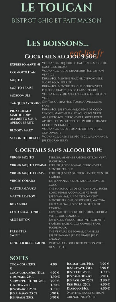 Le Toucan — carte page 6