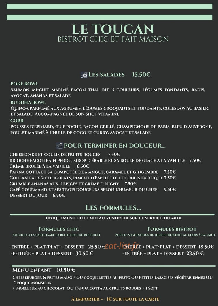 Le Toucan — carte page 3
