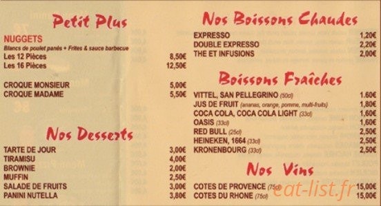 Sandwich's Co — carte page 2