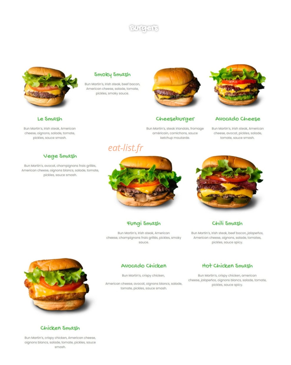 smash smash — carte page 1