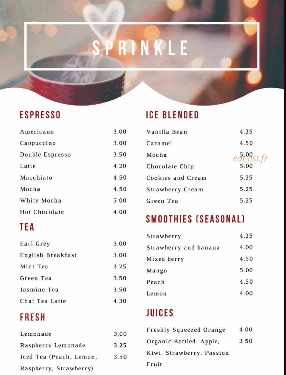 Sprinkle — carte page 1