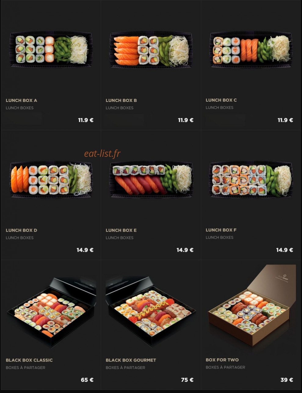 Sushi Shop — carte page 4
