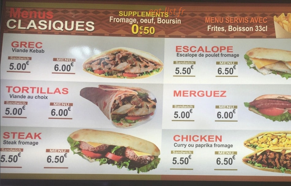 Top Délice — carte page 1