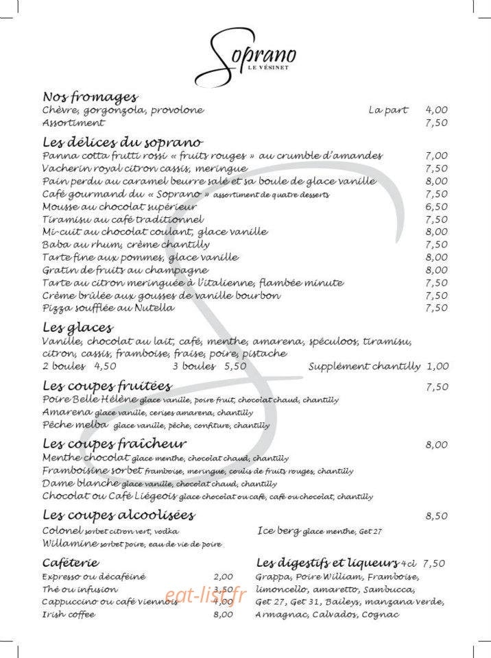 Le Soprano — carte page 1