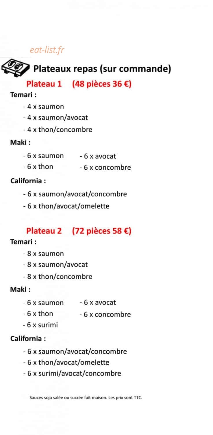 Temari Sushi — carte page 3