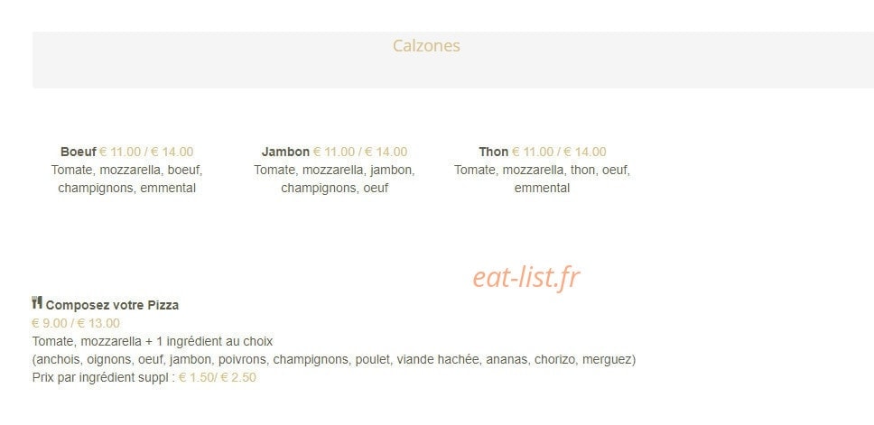 Chic Pizza — carte page 7