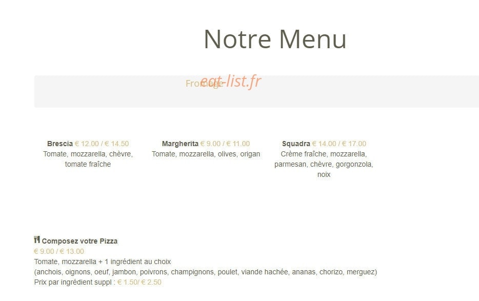 Chic Pizza — carte page 8