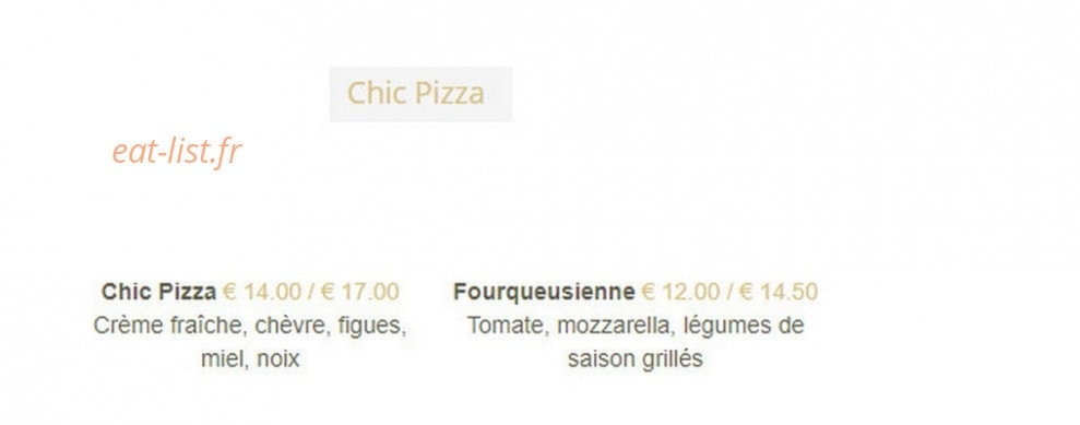 Chic Pizza — carte page 5