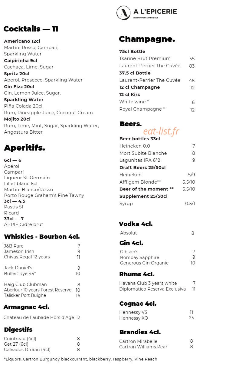 A l'Epicerie — carte page 7