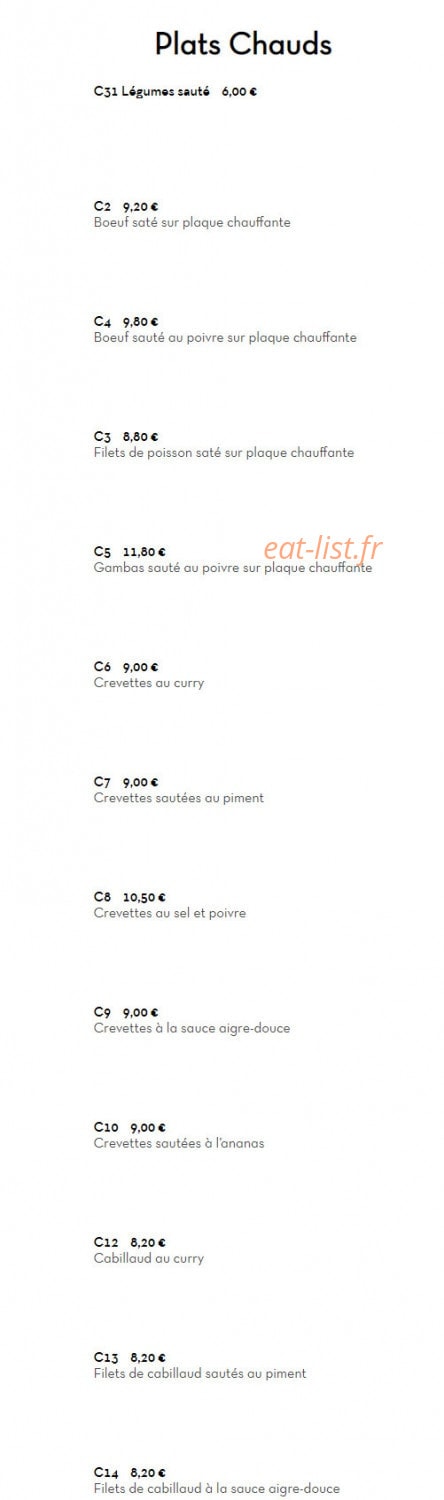 Yi Sushi — carte page 18