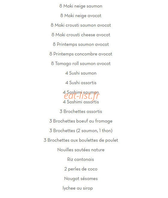 Yi Sushi — carte page 38