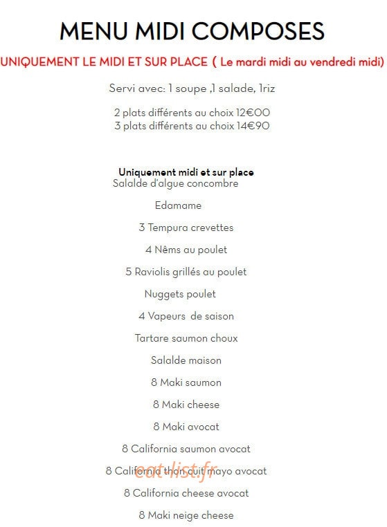 Yi Sushi — carte page 37