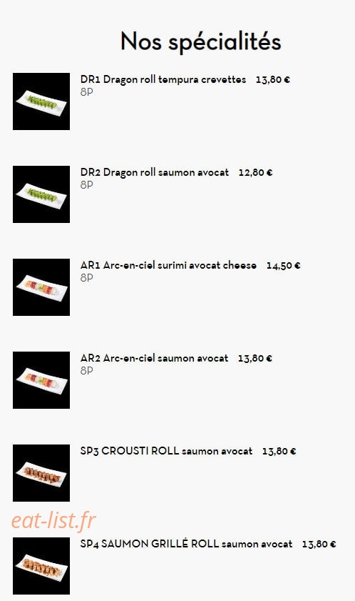 Yi Sushi — carte page 4