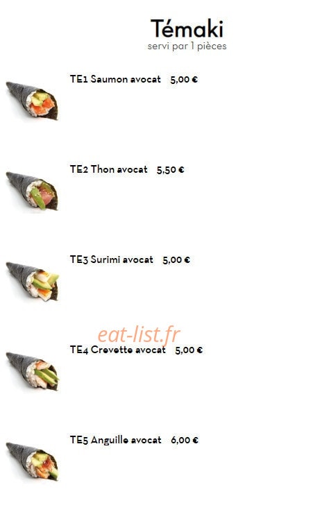 Yi Sushi — carte page 10