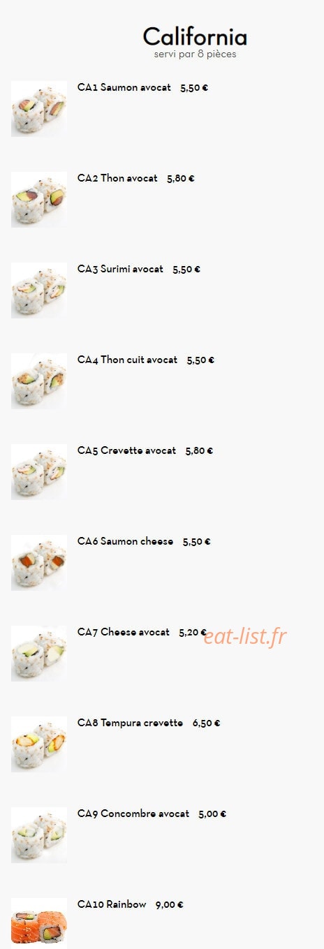 Yi Sushi — carte page 6