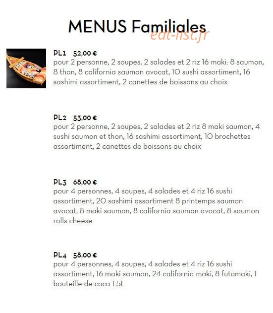 Yi Sushi — carte page 16