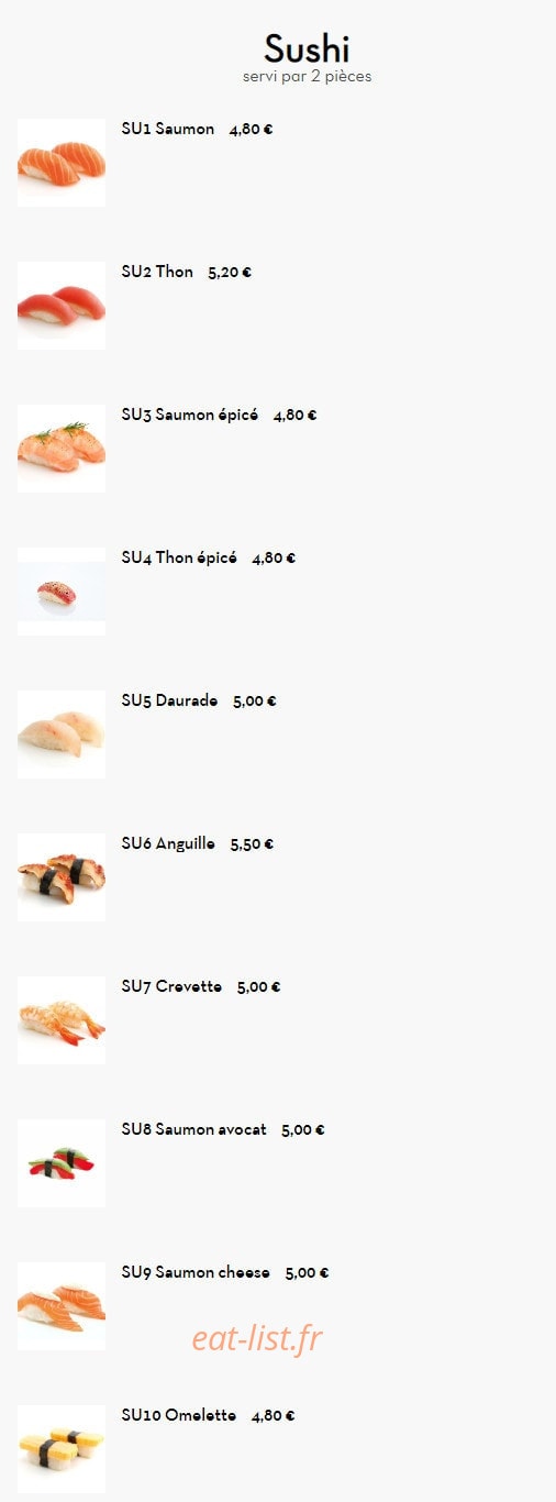 Yi Sushi — carte page 24
