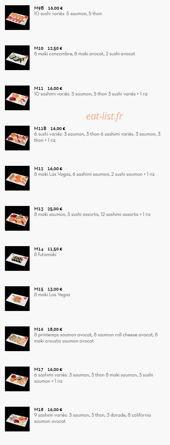 Yi Sushi — carte page 29